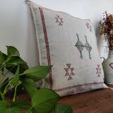 Coussin berbère Sabra Blanc Motifs berbères