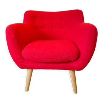 Armchair sentou red fabric, model coogee
