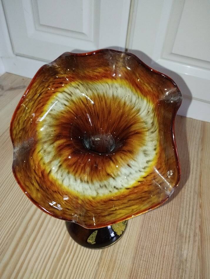 La Rochère "Volubilis" Vase – Flower shape – Amber glass