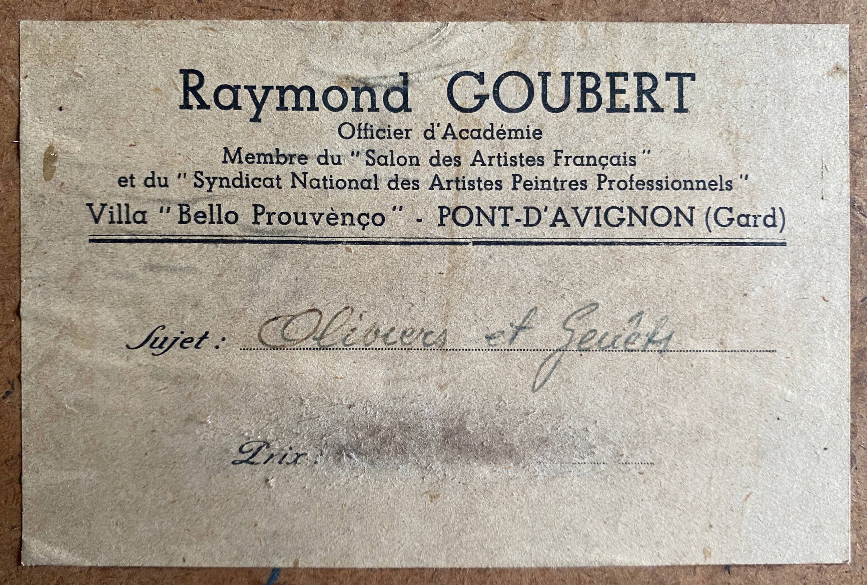 HSP Landscape painting with "Olive trees and broom" by Raymond Goubert + frame