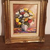 Table canvas bouquet of flowers