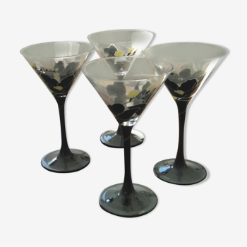 4 art deco glasses