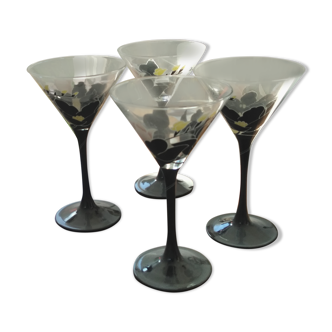 4 art deco glasses