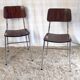 Duo de chaises formica imitation palissandre années 60