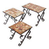 Onyx nesting tables France 1970s