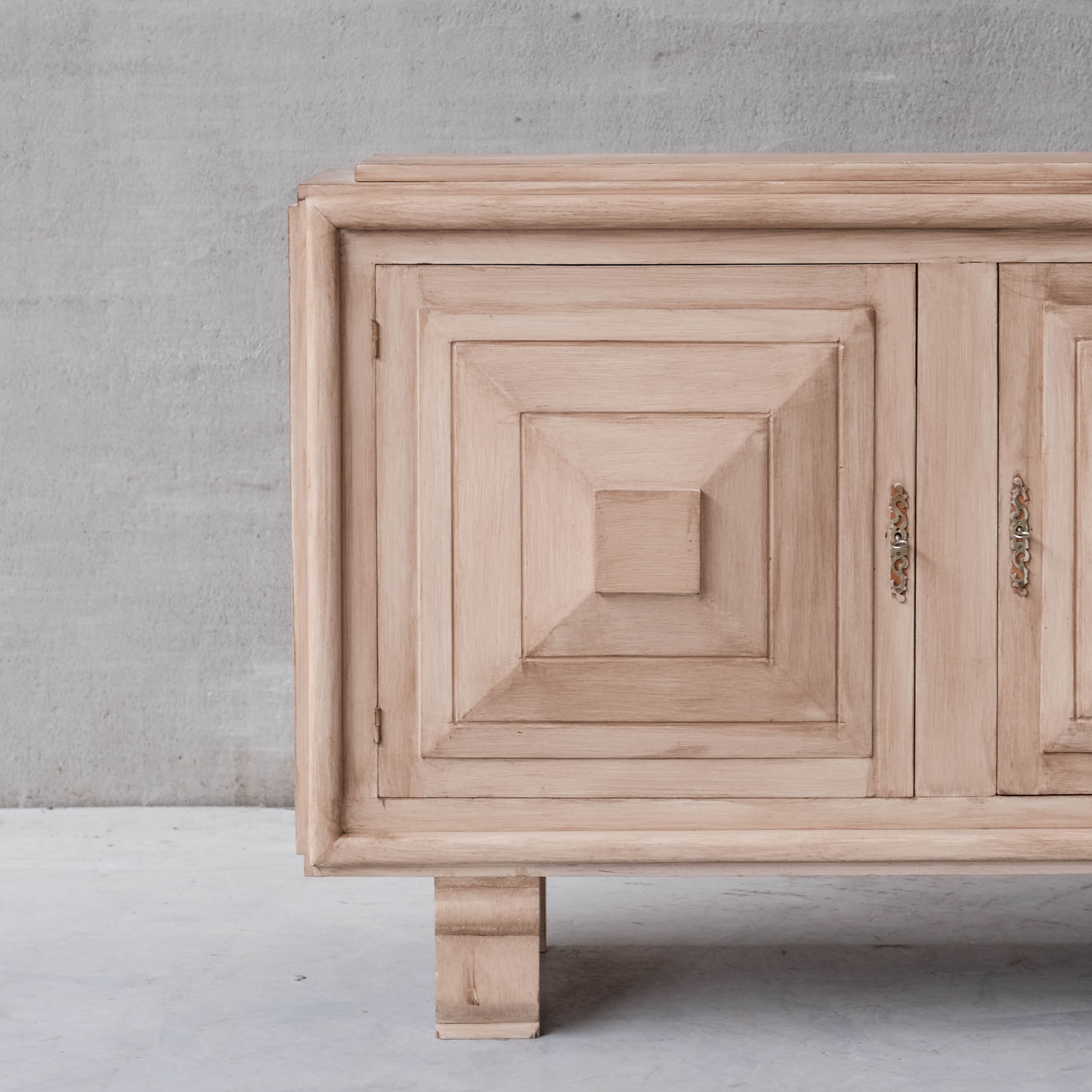 French wooden geometric mid-century sideboard