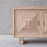 French wooden geometric mid-century sideboard