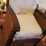 Fauteuils en rotin et bois