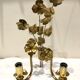 Paire d’appliques fleurs et feuilles laiton