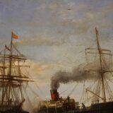 Great Seascape Painting Signed And Dated 1895