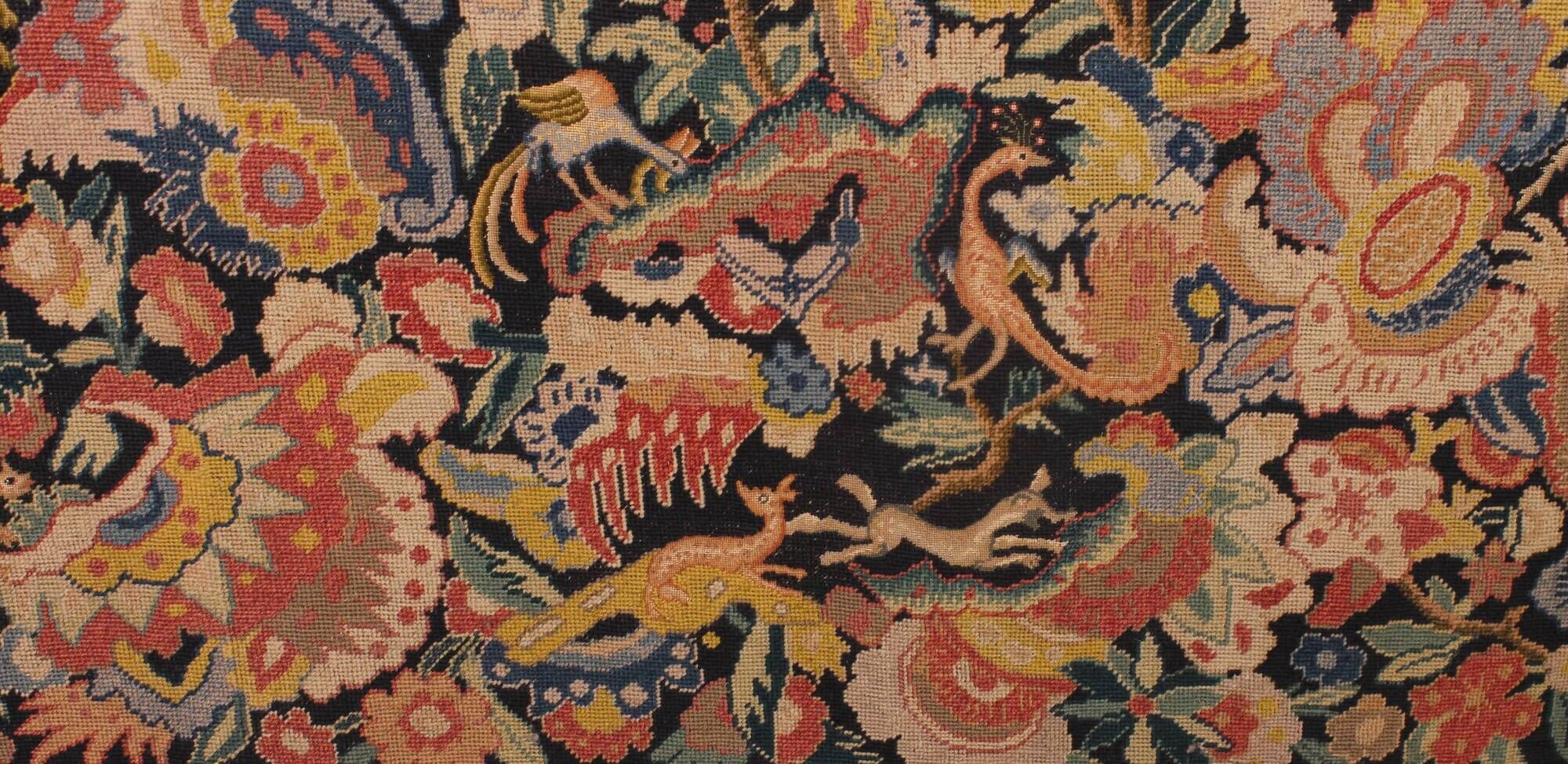 Brussels tapestry from the 19th century – Flowering greenery and gallant scene
