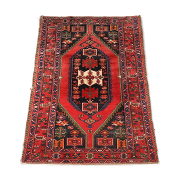 Ancient Asian rug made of cotton and wool, large knot.