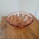 Art Deco pink glass fruit bowl on tripod stand - 1930s