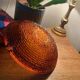 Vintage Amber Textured Glass Ashtray – 1970s – Space Style