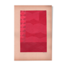 Peinture et collage sur papier ancien - M699 - rose indien - signée eawy