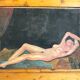 Oil on canvas, naked sleeping woman 1972