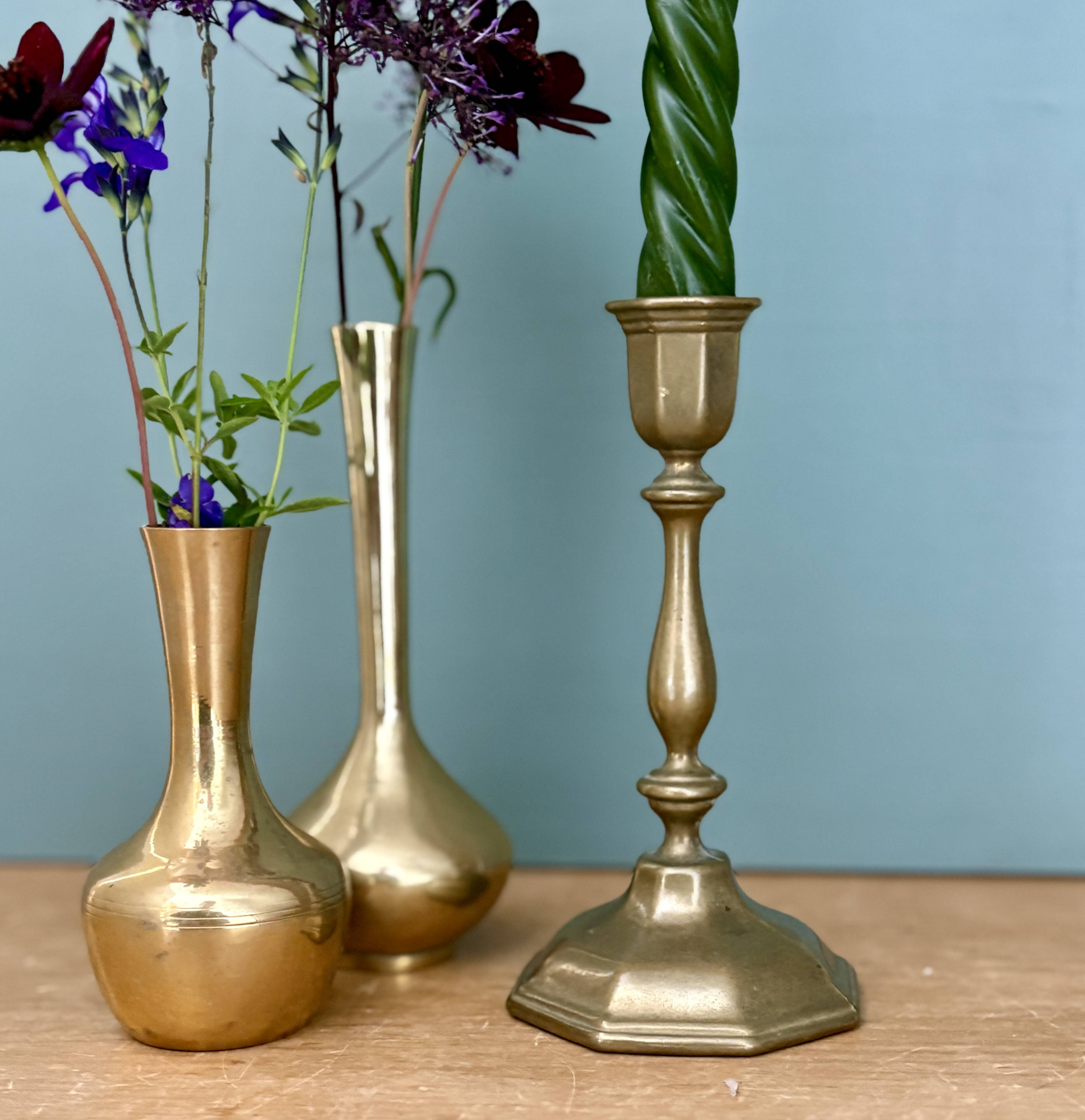 Vintage brass candlestick - candle holder