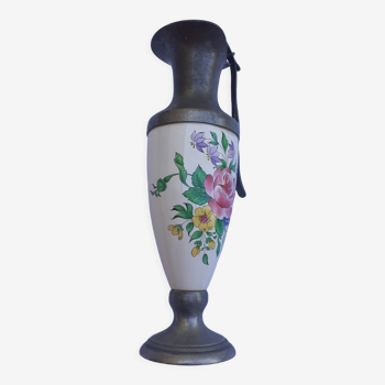 Tin and porcelain vase