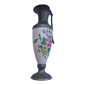 Tin and porcelain vase