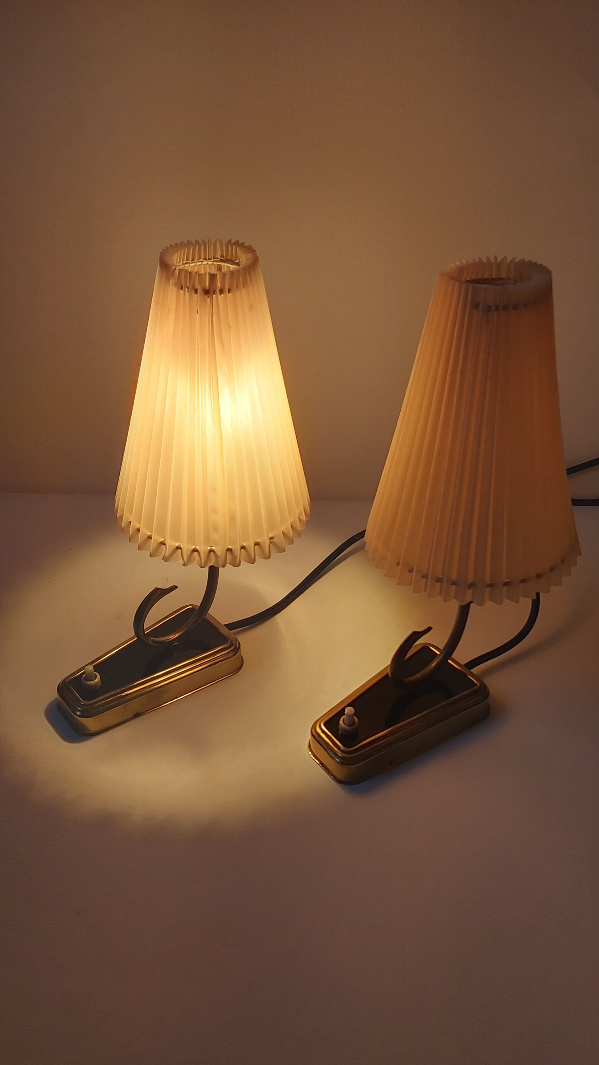 Pair of bedroom lamps, Germany, 1950s