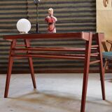 Side table or wood and glass console by Frantisek Jirak 1960