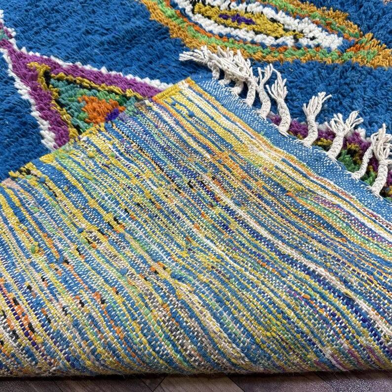 Teal blue Moroccan rug 150/250cm