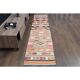 Vintage Turkish Oushak Handmade Wool Cotton Pink Runner Rug 69x333
