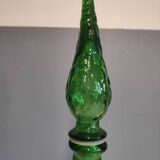 Italian green empale carafe with flame cap