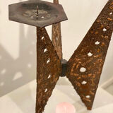 Impressive brutalist 3 candle holder
