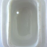 Rectangular teapot in Paris porcelain captioned "Friendship"