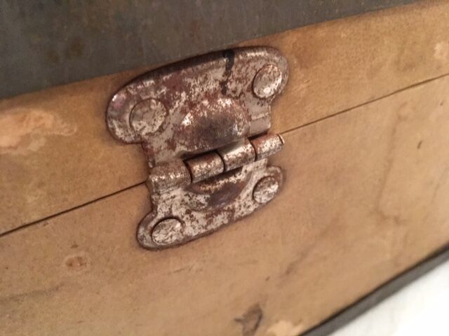Old wood and cardboard suitcase
