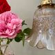 Baladeuse tulipe vintage en verre ambré et nacré