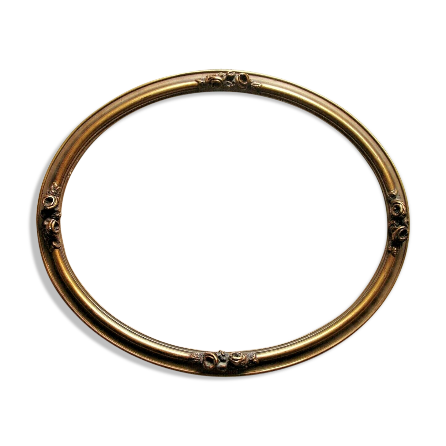 Oval frame in wood and gilded stucco in Louis XVI style - late 19th century