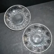 Saint-Louis set of 2 cut crystal bowls 4147 model Massenet signed