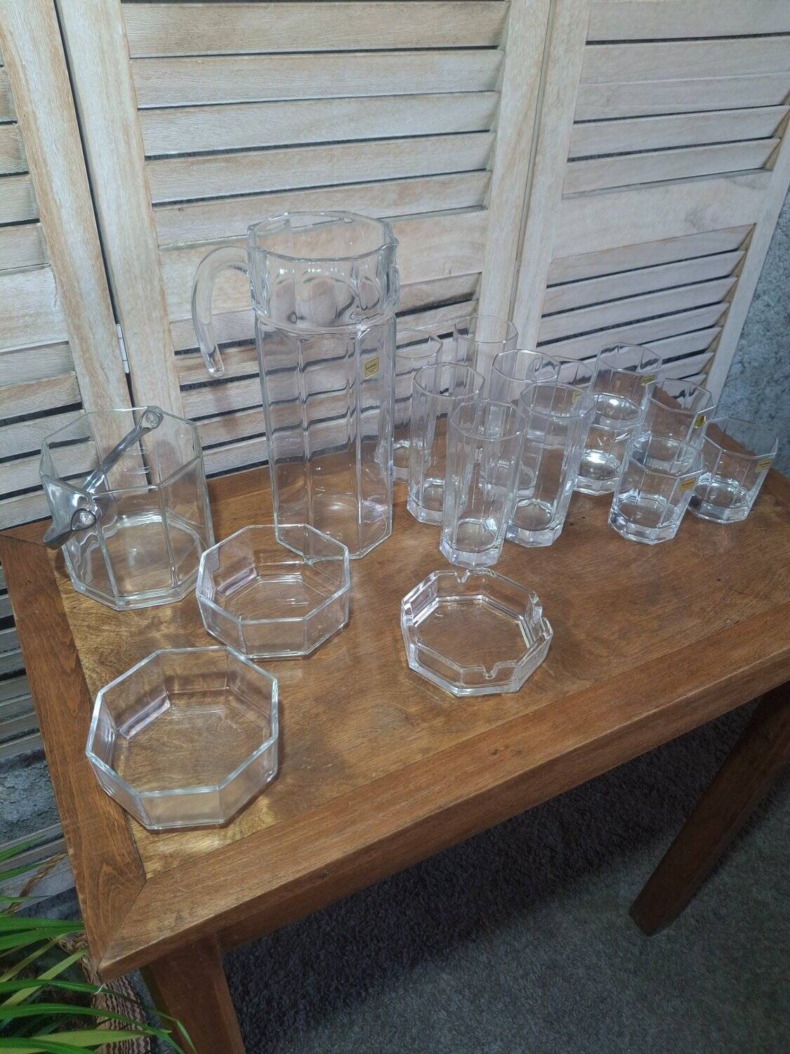Service à boisson Luminarc années 70 design octogonal NEUF en boîtes