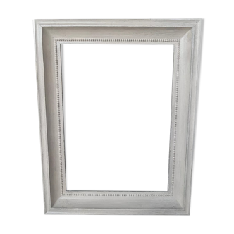 Rectangular frame patinated gray linen