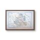 Map of Indre, printed in 1889. Authentic Vintage.