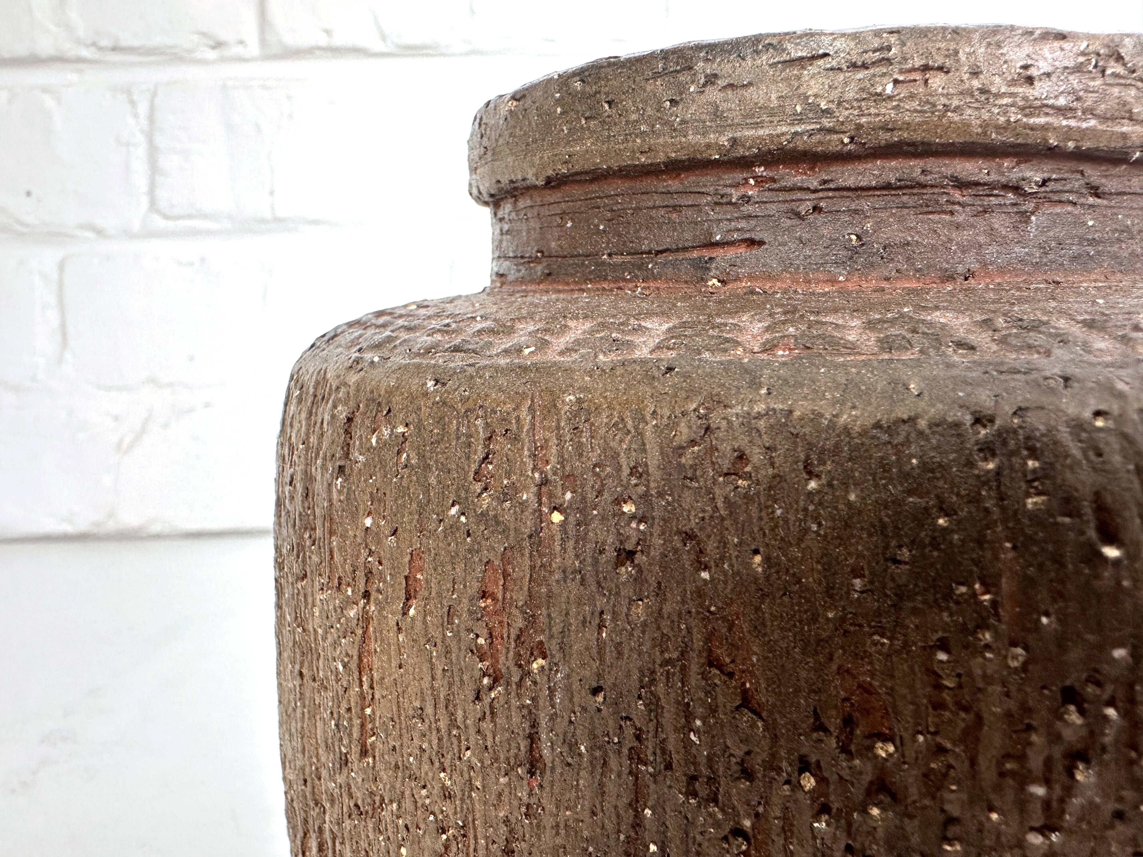 Sculptural stoneware vase by Harry Tusbo, Denmark, 1970s.