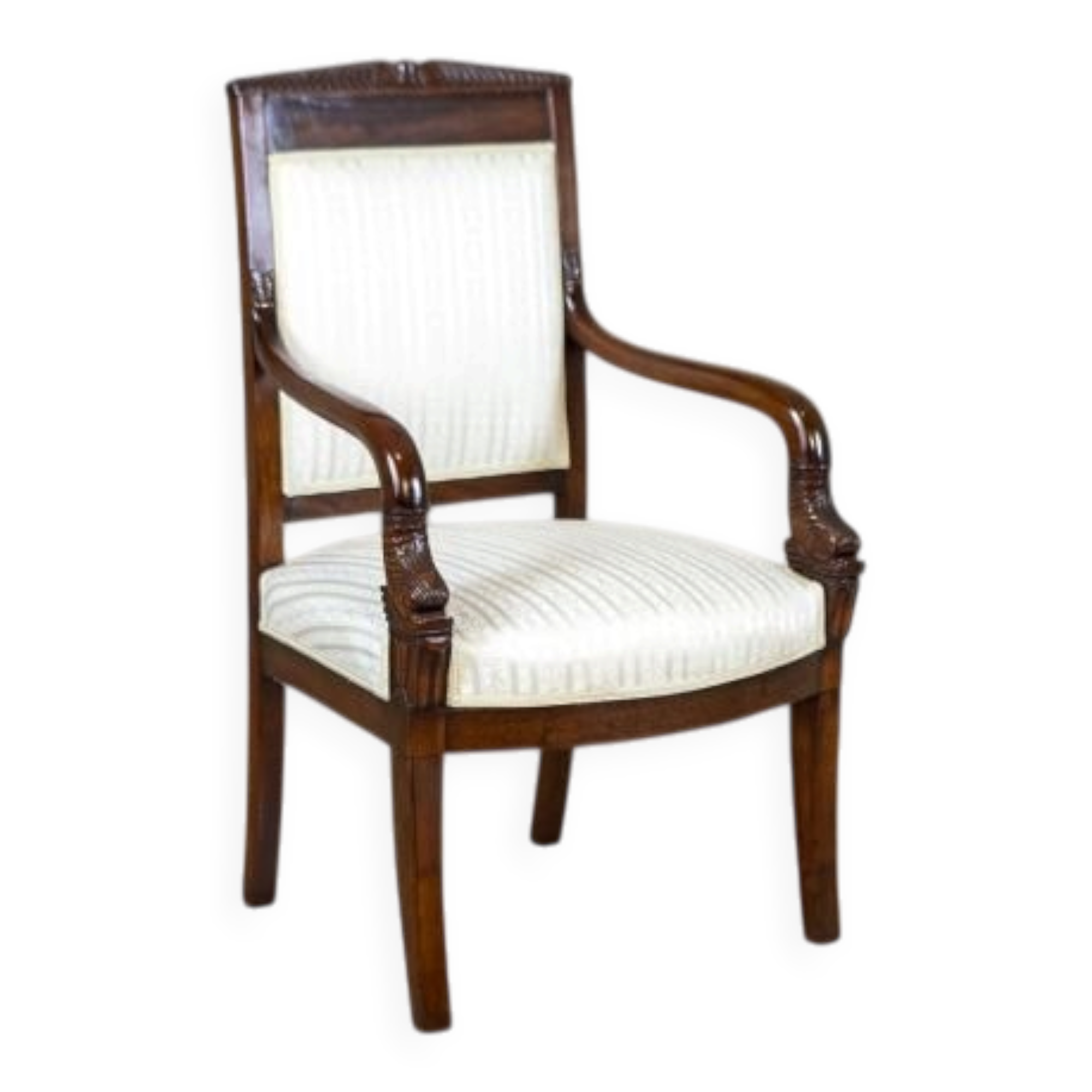 Antique Biedermeier Mahogany Armchair, 1890s