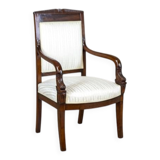 Antique Biedermeier Mahogany Armchair, 1890s