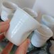 6 design espresso cups crumpled white porcelain Revol