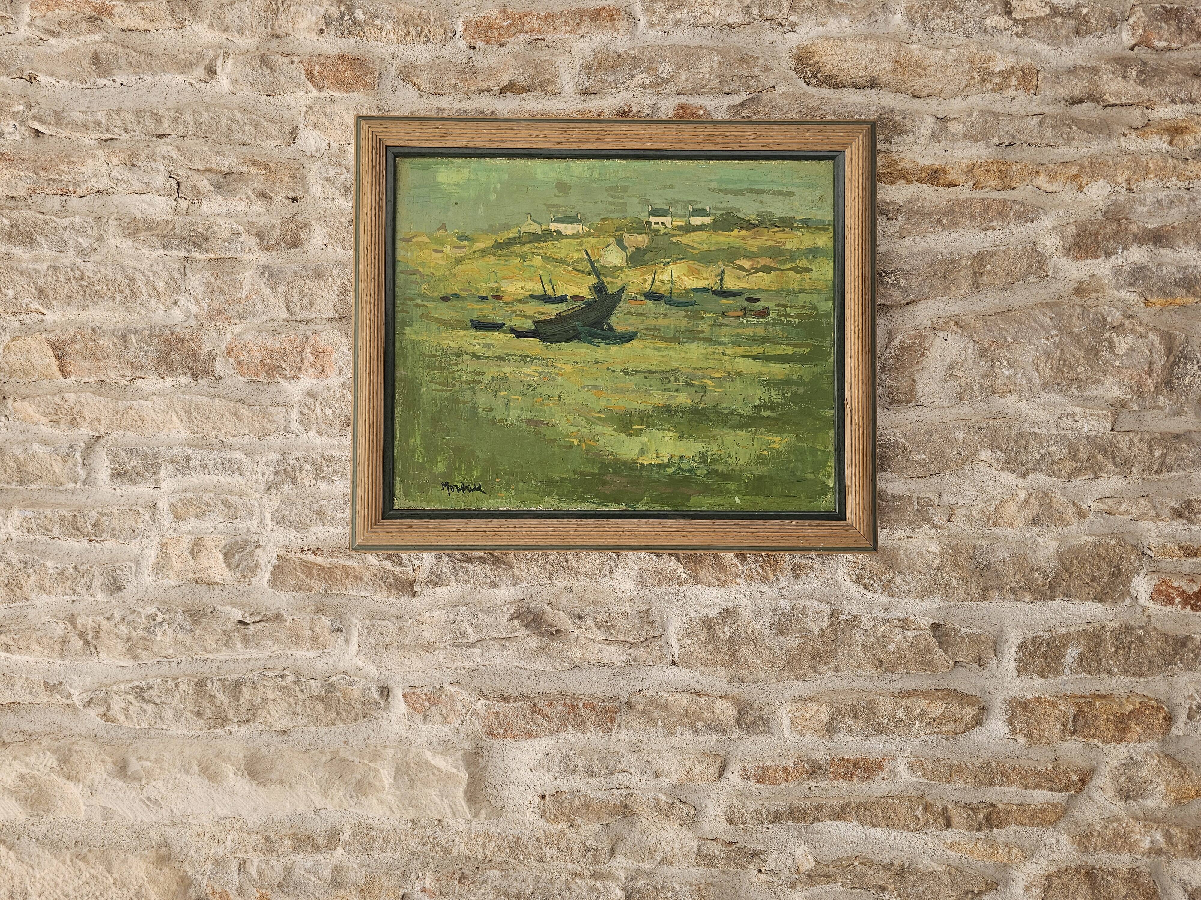 Tableau Huile sur toile - Paysage Breton, signé Jean Jacques Morvan