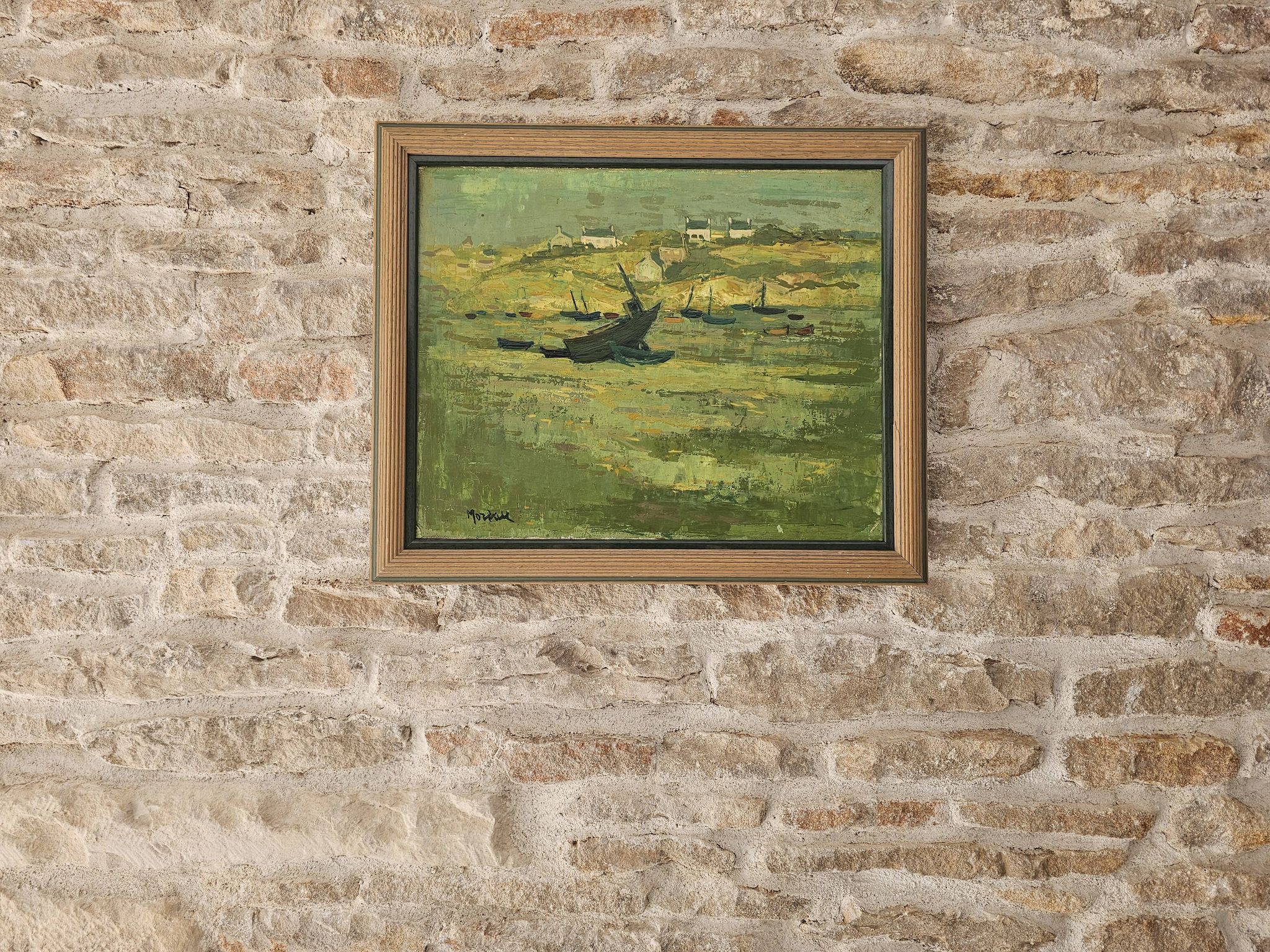 Oil painting on canvas - Breton landscape, signed Jean Jacques Morvan
