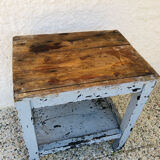 Patinated wood side table