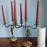 Pair of vintage cherub candlesticks