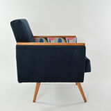 Fauteuil carré Matisse bleu