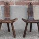 Pair of brutalist tripod stools