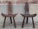 Brutalist tripod stool pair