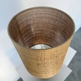 1950s turned oak wood table lamp