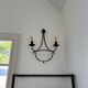 set of two black metal wall lights